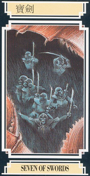 Chinese Tarot SEVEN OF SWORDS Image
