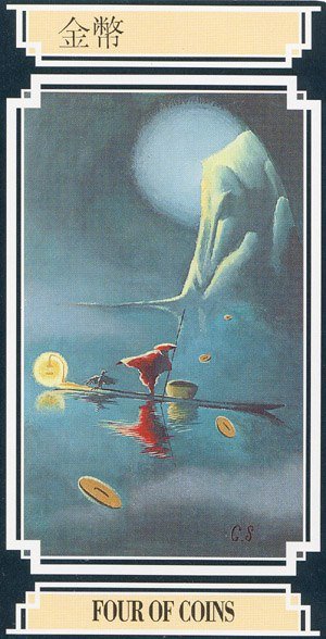 Chinese Tarot FOUR OF COINS Image