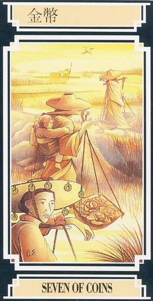 Chinese Tarot SEVEN OF COINS Image