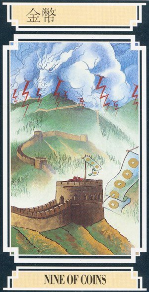 Chinese Tarot NINE OF COINS Image